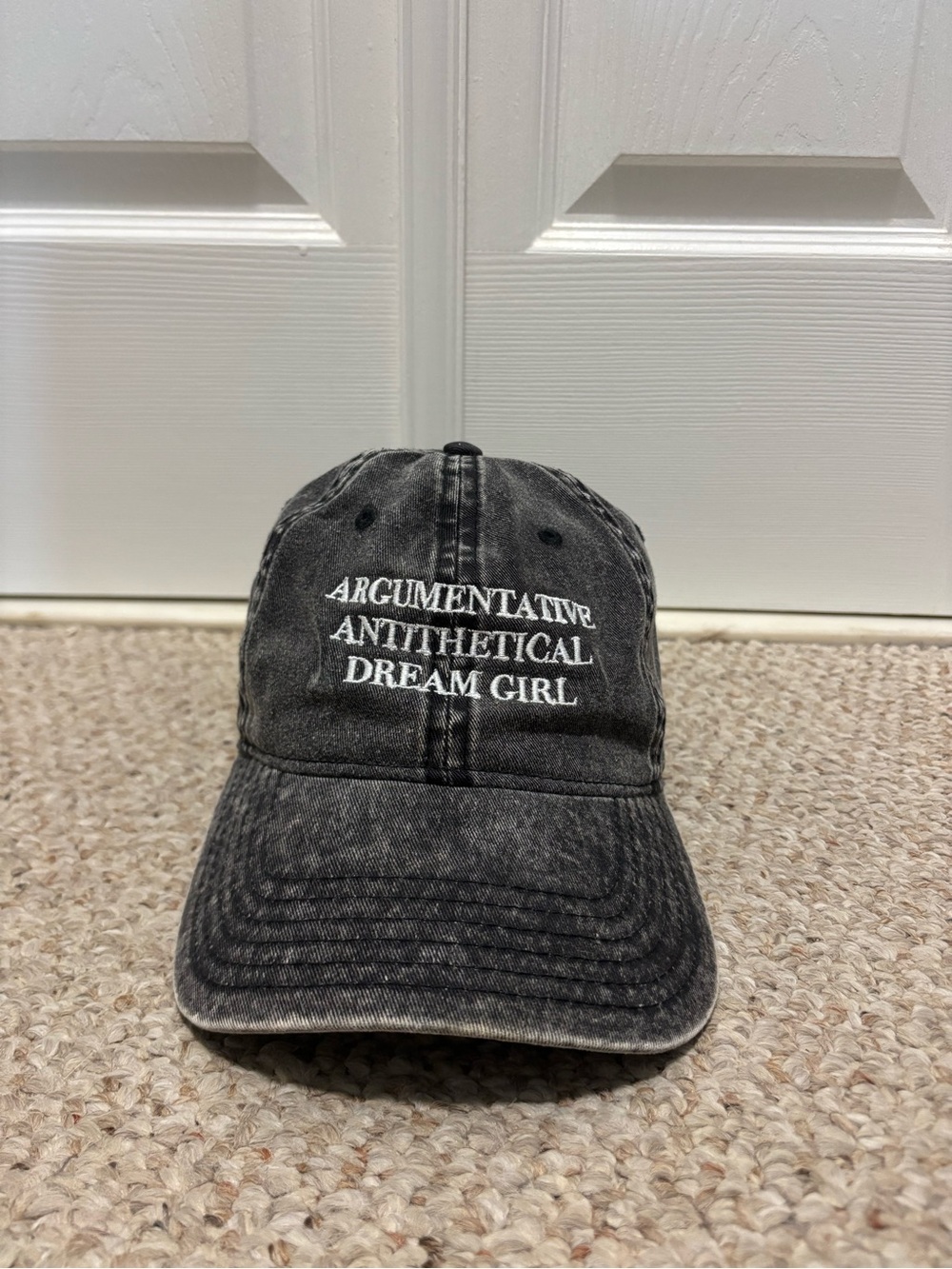 Washed Black Embroidered Taylor Swift Cotton Baseball Cap